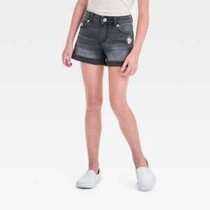 Girls' Mid-Rise Cuffed Jean Shorts - Cat & Jack